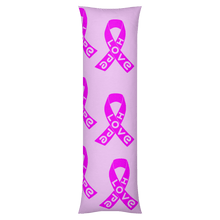 Love and Hope Cancer Ribbons Long Pillow Case in Pink