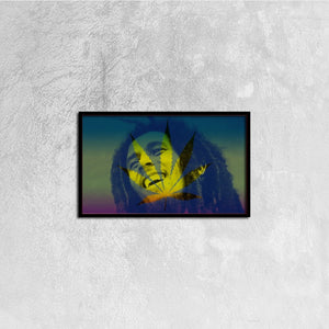 Bob Marley Canvas Prints Wall Art for Home Decorations Stretched Black Horizontal Frame