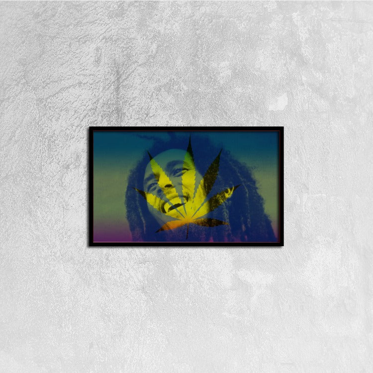 Bob Marley Canvas Prints Wall Art for Home Decorations Stretched Black Horizontal Frame