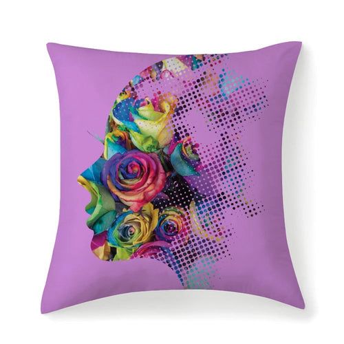 Roses Face Microfiber Fabric Pillow Covers High Elastic Polypropylene Cotton Insert