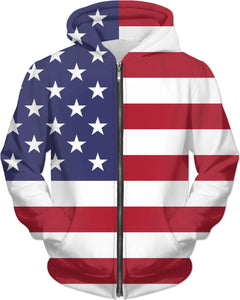 American Flag Zip-up Hoodie