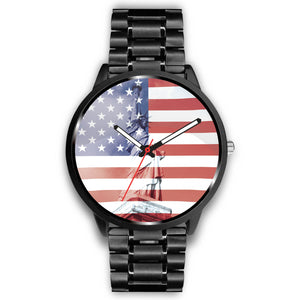 American Flag Statue of Liberty Wrist Watch