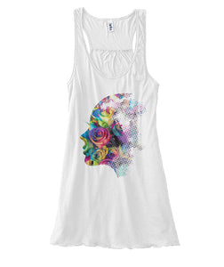 Rose Face Women's Flowy Tank Top